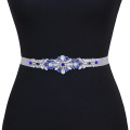 TRiXY S424 Elegant Royal Blue Rhinestone Belt Wedding Bridal Belt Jeweled Belt Sparkle Belt Bridal Sashes Wedding Accessories