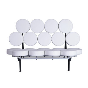 White Nelson Marshmallow Leather Sofa