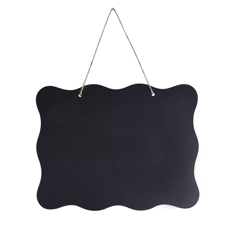 Creative Wooden Blackboard Pendant Ornament DIY Crafts Hanging Tags Pendant Adornment for Xmas Wedding Party (25x20cm)