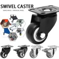 4pcs/Set Furniture Casters Wheel Soft Rubber Swivel Caster Roller Wheel Silver For Platform Trolley Chair Household Aaccessories