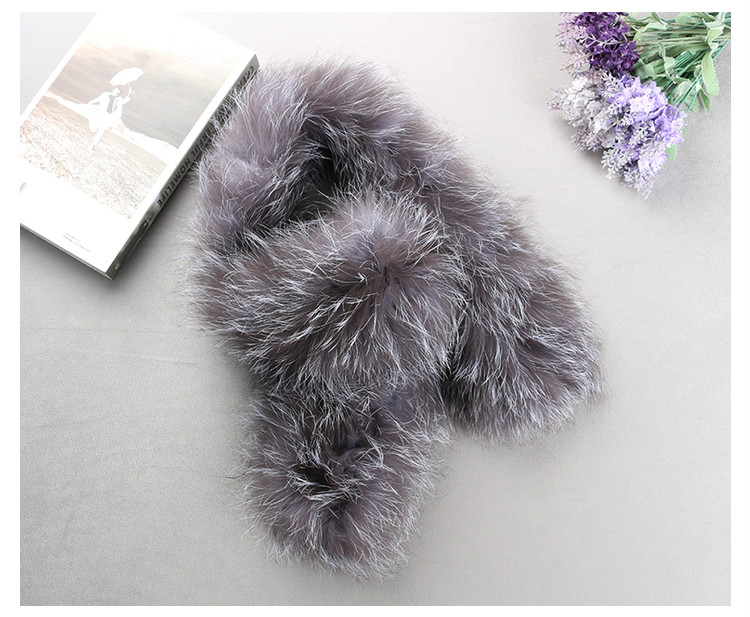100cm Fashion Style Women Real Silver Fox Fur Collar Winter Warm Natural Fur Scarf Top Quality Shawl