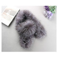 100cm Fashion Style Women Real Silver Fox Fur Collar Winter Warm Natural Fur Scarf Top Quality Shawl