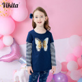 Kids Girl T Shirt Autumn Baby Girls Cotton Tops Toddler Tees Clothes Children Clothing Unicorn T-shirts Long Sleeve Casual Wear