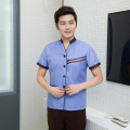 Summer Hotel Cleaning Tops Waiter Workwear Uniforms V-Neck Short-sleeve Waiter Waitress Cleaning Jacket Housekeeping Clothing