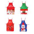 1 Pcs Kitchen Apron Cute Cartoon christmas Printed Sleeveless Cotton Linen Aprons for Men Women Home Cleaning Tools 50x70cm