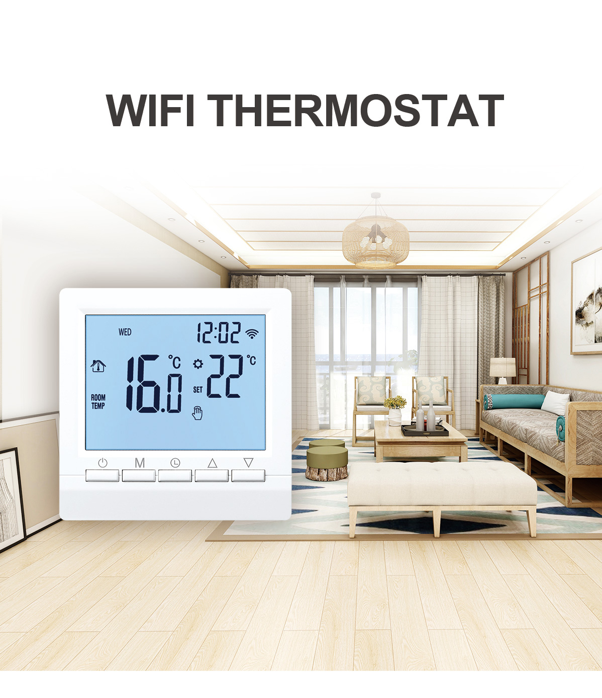 Myuet ME83 Wifi Smart Heating Thermostat LCD Display Memory Function Floor Heating System Electric/Water Temperature Controller