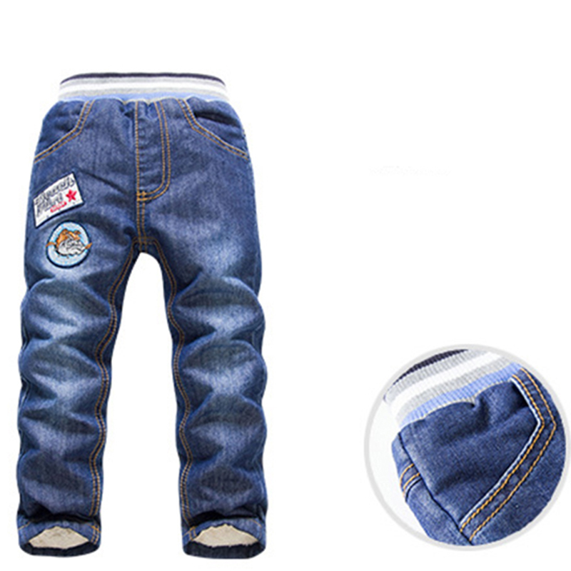 2-7Y Boys Jeans Pants 2019 Add Wool Warm Clothes Children Washed Denim Jeans Boys Long Trousers Baby Boy Jeans Pants Winter Jean