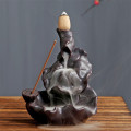 Handcrafted Ceramic Lotus Monk Backflow Incense Burner Incense Stick Holder Waterfall Censer Tea Pet Home Decor + 20pcs Cones