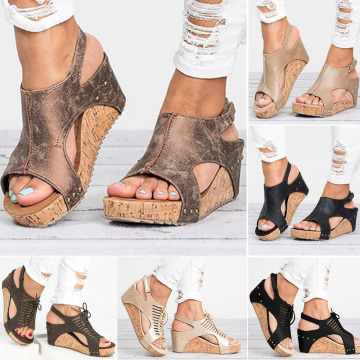 Women Sandals Platform Sandals Wedges Shoes Women Heels Gladiator Sandalias Mujer Summer Shoes Peep Toe Wedge Heels Sandals