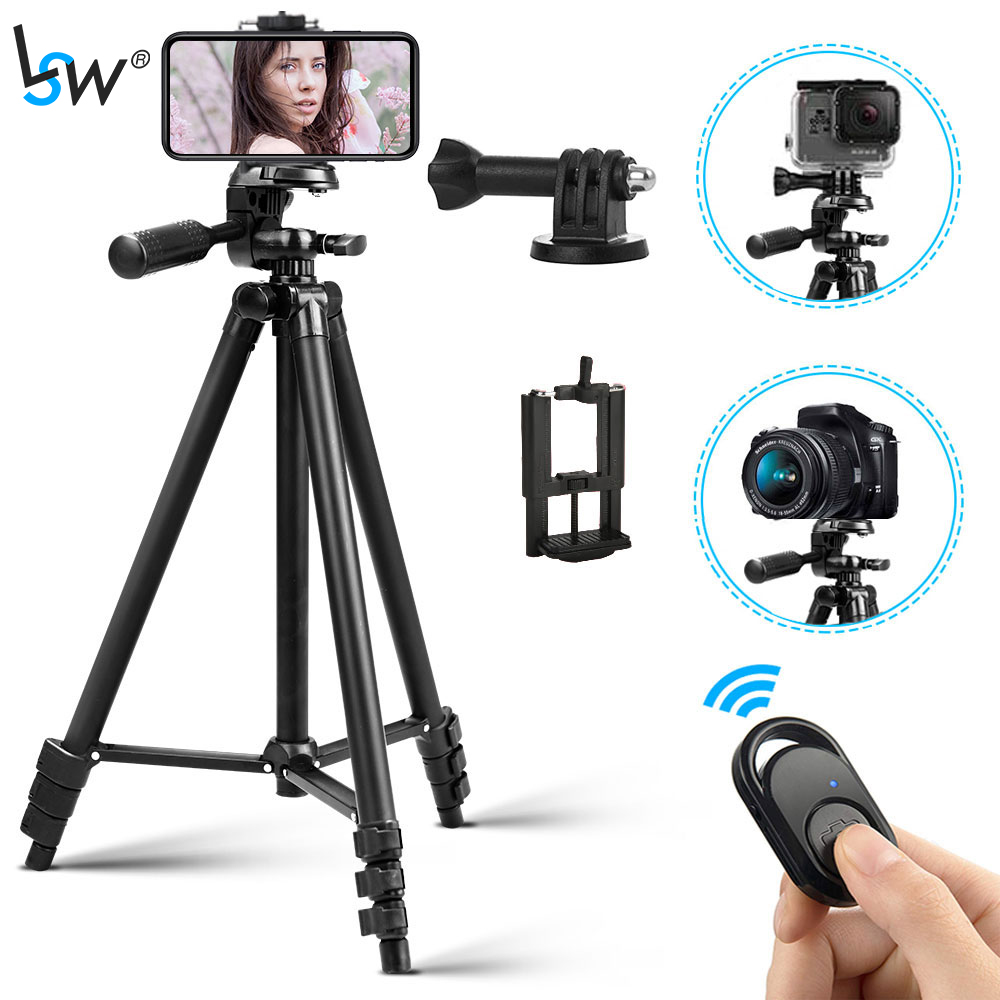 Lightweight Phone Tripod 50-inch/127 cm for Camera with Phone Holder & remote control Gopro, Travel Tripod with Carry Bag