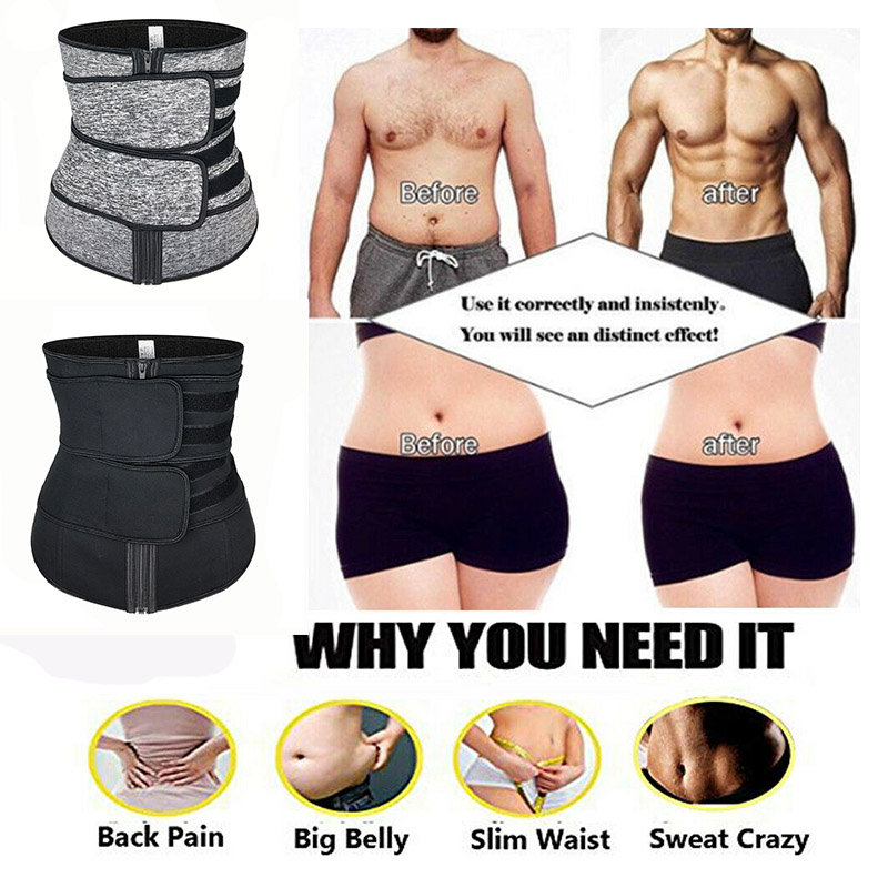 Neoprene Sauna Waist Trainer Corset Sweat Slimming Belt Women Weight Loss Compression Waist Trimmer Workout Fitness Plus Size XL