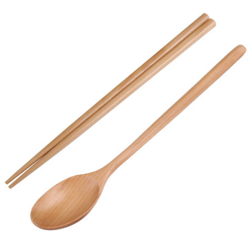 Visual Touch Wood Wooden Chopsticks Set and Spoon Set Portable Dinnerware Flatware Tableware Japanese Style Reusable