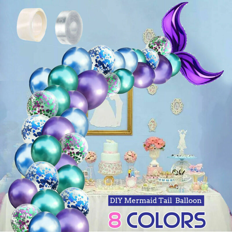 Mermaid Tail Balloon Garland Latex Balloons Arch Baby Shower Wedding Birthday