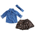Family Matching Outfits Mother Baby Denim T-shirt Clothes + Tutu Skirt Dress Outfits Clothes Set
