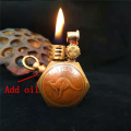 Handmade brass fluid oil lighter Vintage coins gasoline lighter Gift Random pattern