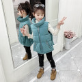 Autumn Winter Kids Gilrs Sleeveless Jacket Hooded Warm Long Children Girl Vest 3-14 Years Teenage Girls Waistcoat