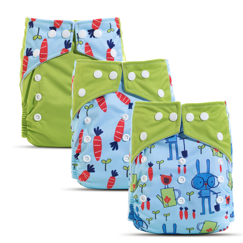 3pcs/set Cloth Diaper Pocket 2020 New Washable &Reusable Baby Nappy Print Adjustable Baby Diaper For 0-4 Years Baby