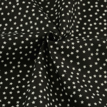 Black Cotton Fabric Sewing Cloth Home Textile Plain Printed Little White Star Design Decoration Scrapbooking Art Work Patchwork