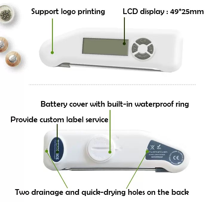 Hot Sale Instant Read Cooking Probe Digital Kitchen BBQ Oven Meat Food Thermometer Waterproof Folding Food Thermometer LDT-1805