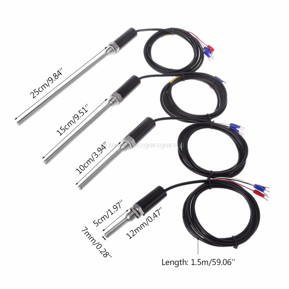 PT100 Type Temperature Thermocouple Sensor Probe with Stainless Steel Cable Waterproof temperature sensor D18 dropship