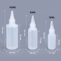 100ML soft Liquid dropper bottle with childproof cap empty glue ink dispenser PE plastic containers 50PCS/lot