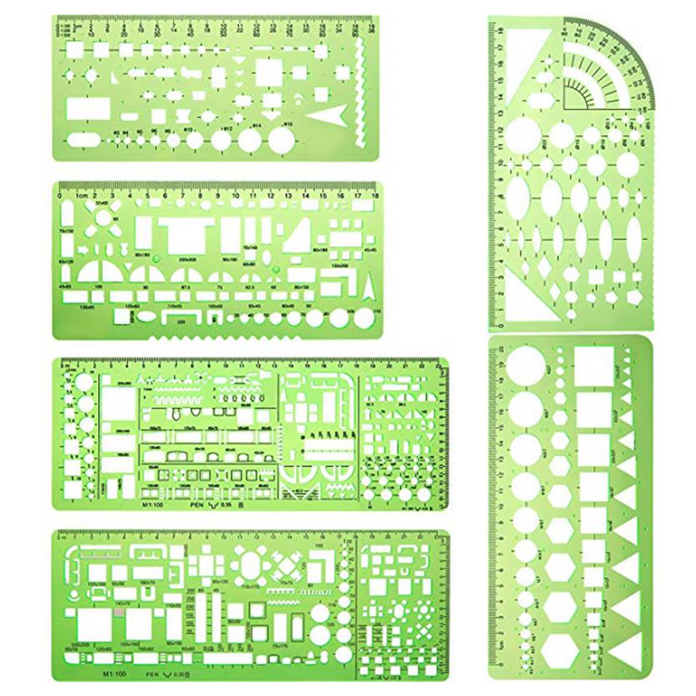 Building Formwork Geometric Technical Ruler Stencil Drafting Tool Architectural Template Portable Furniture Drawing House Plan