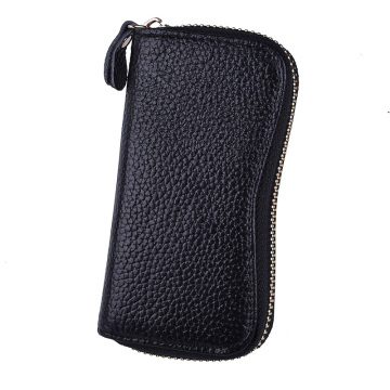 Genuine Leather Key Chain Holder Wallet Women Zipper Car Key Case Keychain Housekeeper Card Purse Bag