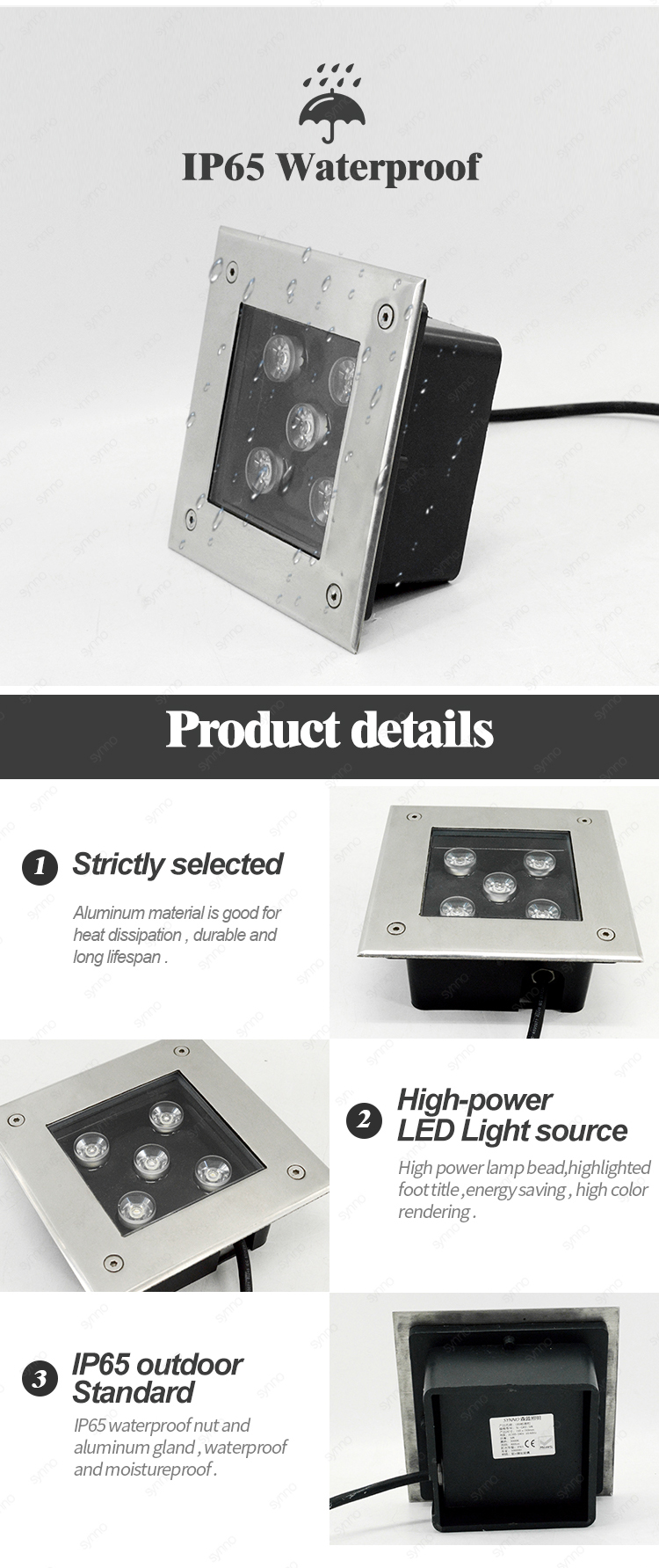 square led underground light