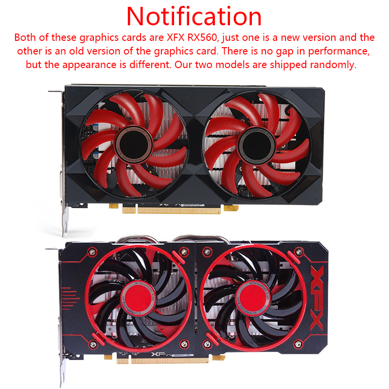XFX Radeon RX 560 4GB DDR5 Gaming PC Graphics Cards GPU 128 Bit RX 560 Desktop Video Cards Computer Gamer Used AMD Video Card