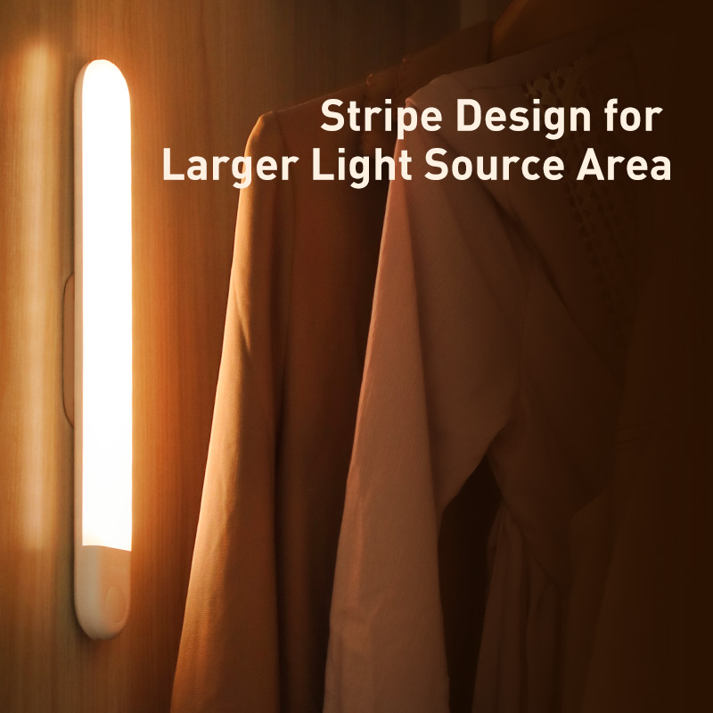 Baseus Under Cabinet Light PIR LED Motion Sensor Light Rechargeable Night Light LED Lamp For Wardrobe Kitchen Bedroom Closet