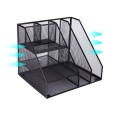 Home Office Desktop Office storage File Rack Organizer Sorter Black Metal Mesh