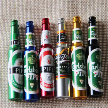 Mini Beer Smoke Metal Pipes Portable Creative Smoking Pipe Herb Tobacco Pipes Gifts narguile Weed Grinder Smoke 6 colors Pipes