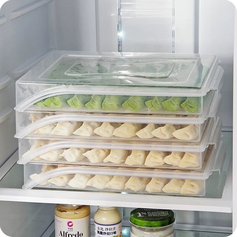 Food Preservation Box Refrigerator Food Storage Box Kitchen Accessories Organizer Dumplings Vegetable Egg Holder Stackable Clear