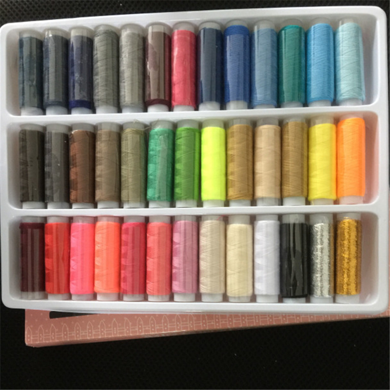 39Pcs Mixed Colors Sewing Thread Roll Machine Hand Embroidery 200Yard Each Spool Waxed Thread for Home Sewing Embroidery Machine