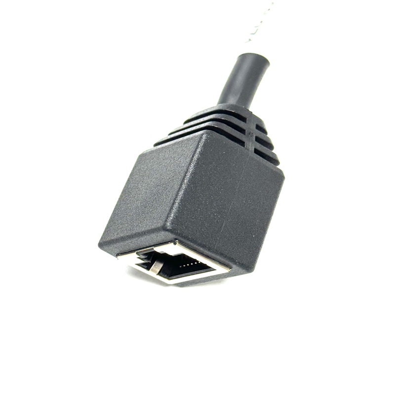 Industrial M12 to RJ45 Ethernet Cable 4Pin D Coded Female Adapter