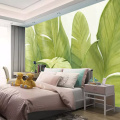 Custom Wall Cloth 3D Nordic Simple Small Fresh Banana Green Leaves Photo Mural Wallpaper Living Room TV Bedroom Home Decoration