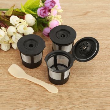 3Pcs Reusable Refillable K-Cup Coffee Filter Pod for Keurig K50 & K55 Coffee Makers