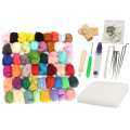 50 Colors DIY Wool Felt Roving Wool Felting Tool Kit Fiber Material With Felt Needle Set Weaving Needlework Craft Kit