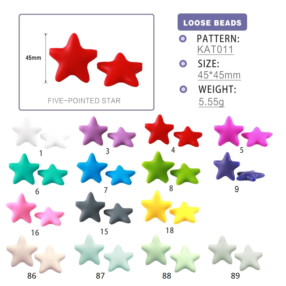 BOBO.BOX 100pc Silicone Beads Round Beads Hexagon Lentil Flower English Letter Crown Star BPA Free Silicone Teething Toys DIY