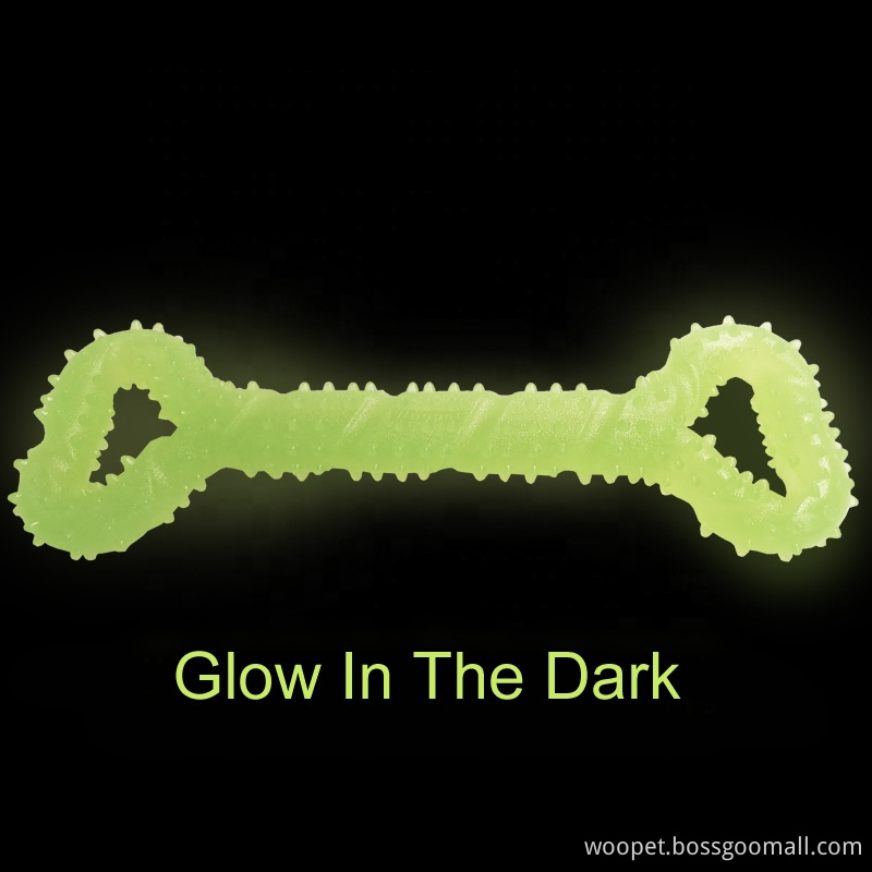 Glow in the dark interactive chew toys bone shaped from dog toys manufacturers