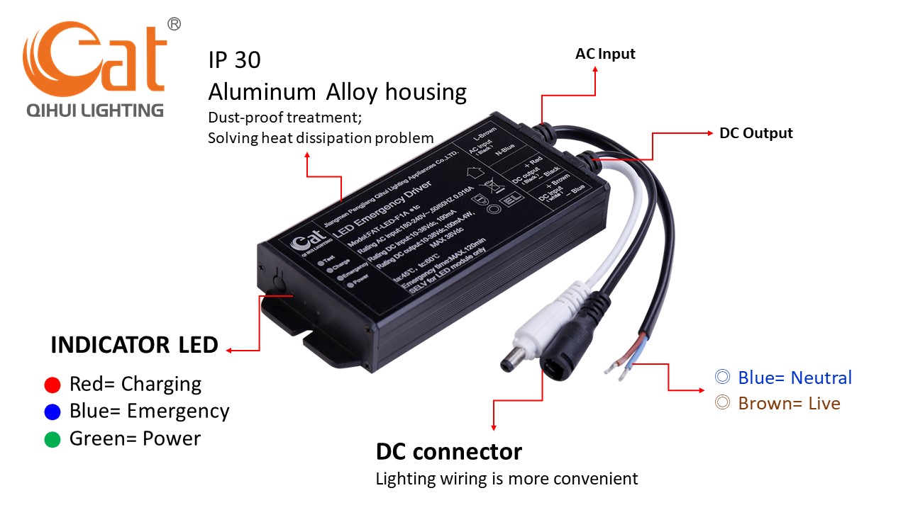detail of LED emergency device