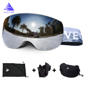 OTG Ski Snowboard Mirrored Magnetic Goggles Women Men Skiing Eyewear Mask UV 400 Snow Protection Glasses Adult Double Spherical