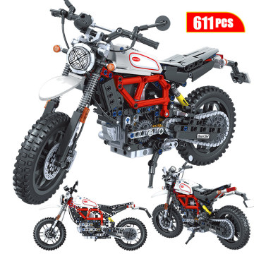 1:6 Creator High-tech Adventure Motorcycle Car MOC Model Building Blocks City Racing Car Motorbike Vehicle Bricks Toys for Kids