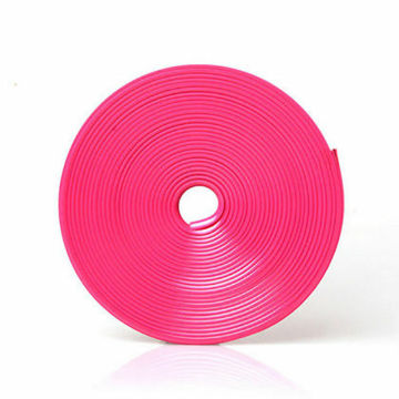 1x Car Wheel Rims Rubber Protector Tyre Stying Moulding Sticker Pink 8M Waterproof Decoration Strip For SUV Bus Van Truck