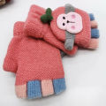 1-3T Kids Supper Cute Lovely Cartoon Monkey Mittens Winter Warm Fitness Children Kids Baby Infant Cotton Gloves Knitting Mittens