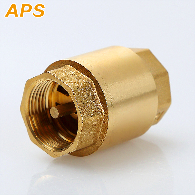 1pc Copper Pipe Fittings 1/2" NPT Brass Female Thread In-Line Spring Check Valve 20/25mm Diameter 200WOG For Water Control Tube