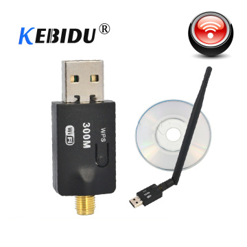 kebidu 300 Mbps USB Wifi Adapter USB 2.0 Wireless 2.4GHz Network Lan Card Antenna For Windows XP/Vista/7 Linux for Mac OS X