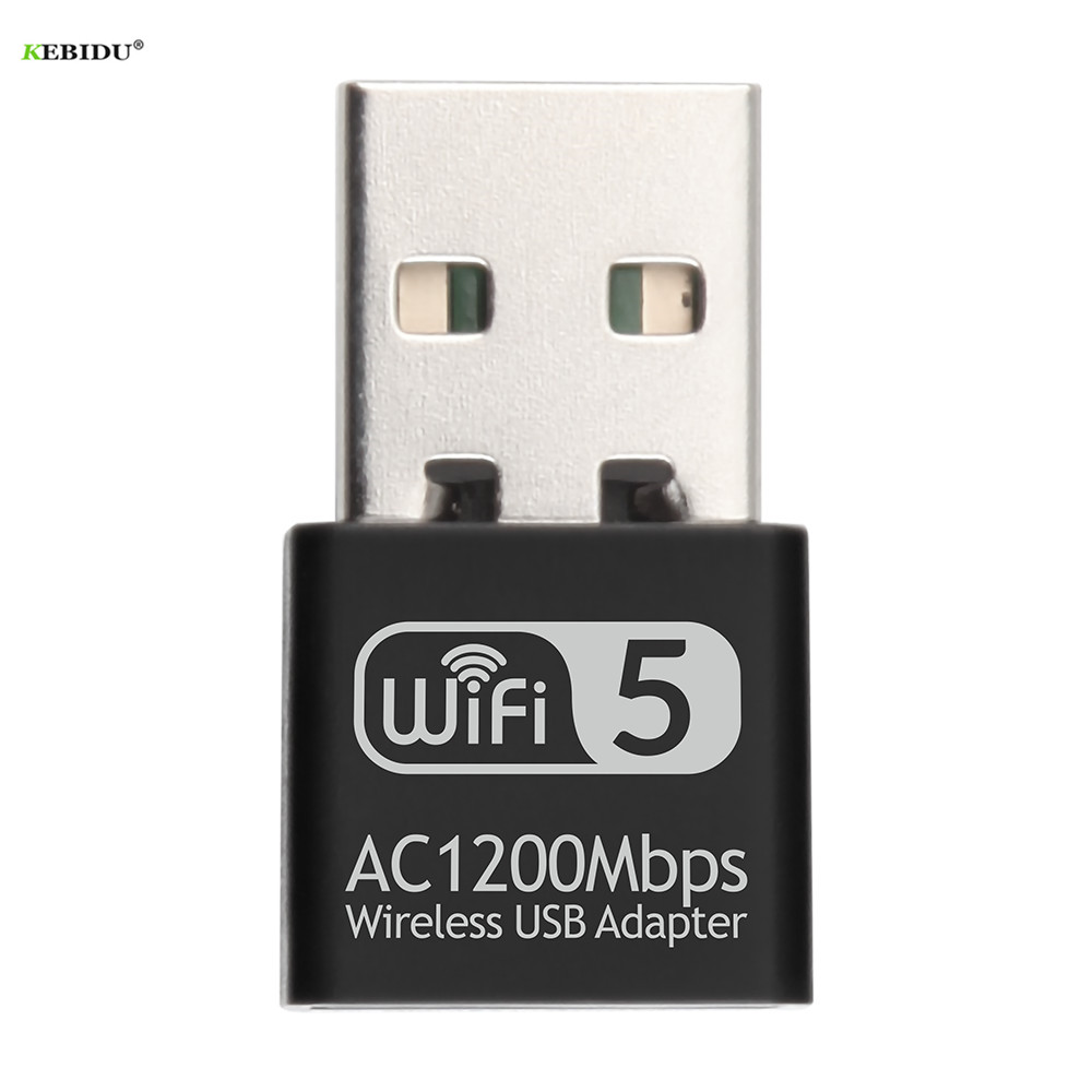 Kebidu 2.4Ghz/5.8Ghz USB Wireless/WiFi AC Adapter Dual Band 1200Mbps Network Card USB2.0 Wi-fi Adapter Support 802.11b/g/n