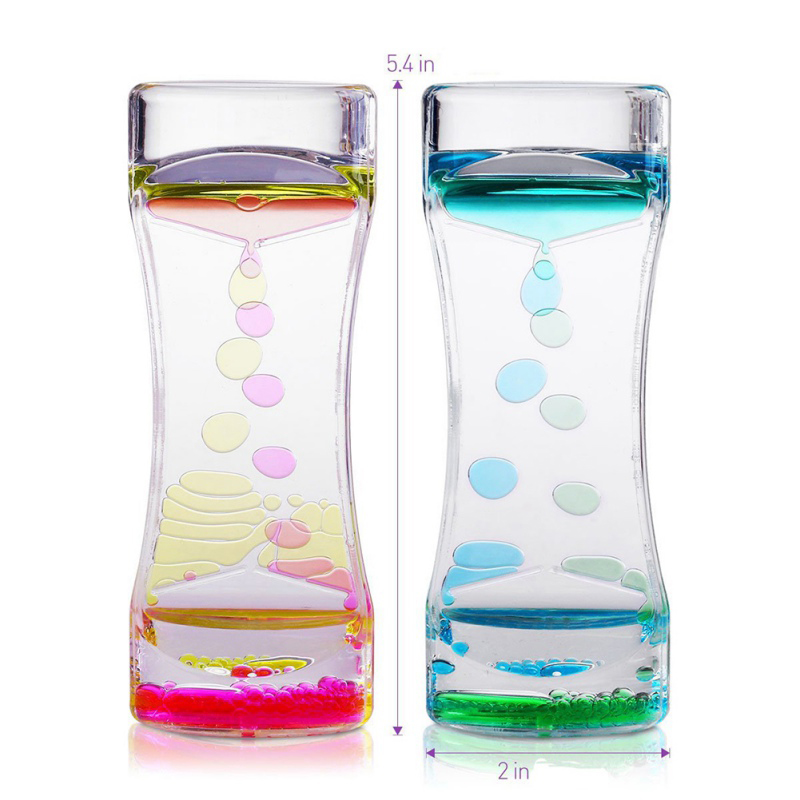 Floating Color Mix Illusion Timer Liquid Motion Visual Slim Liquid Oil Glass Acrylic Hourglass Timer Clock Ornament Desk New