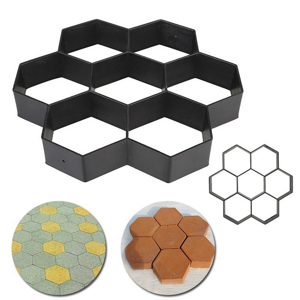 Gardening 8/9 Grids Pathmate Stone Mold Paving Concrete Stepping Pavement Paver Manually Paving Cement Concrete Road Molds